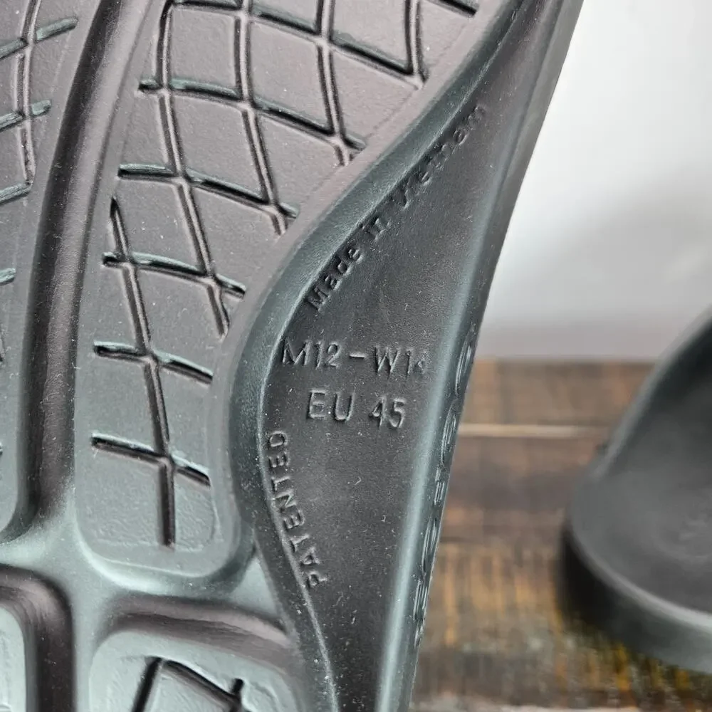 Oofos Ooahh Mens Size 12 Recovery Slip-On Comfort Flip Flops Sandals Black